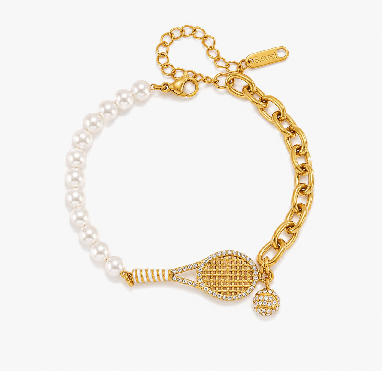 Bellmont Tennis Bracelet - Gold/Pearl